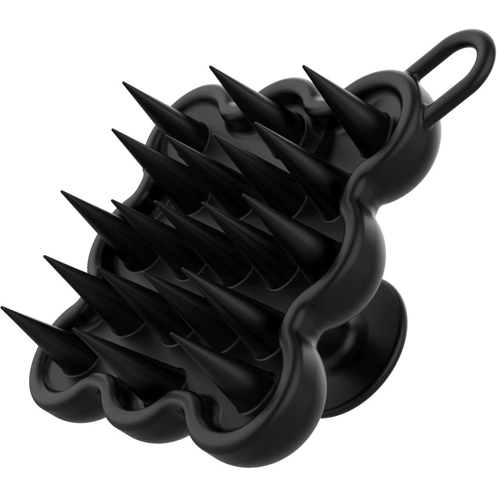 Homeija Silicone Scalp Massager Shampoo Brush front view showing ergonomic handle