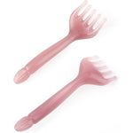 WY LIGHTING LEVEL Resin Scalp Massage Comb front view of pink and purple five claw tool