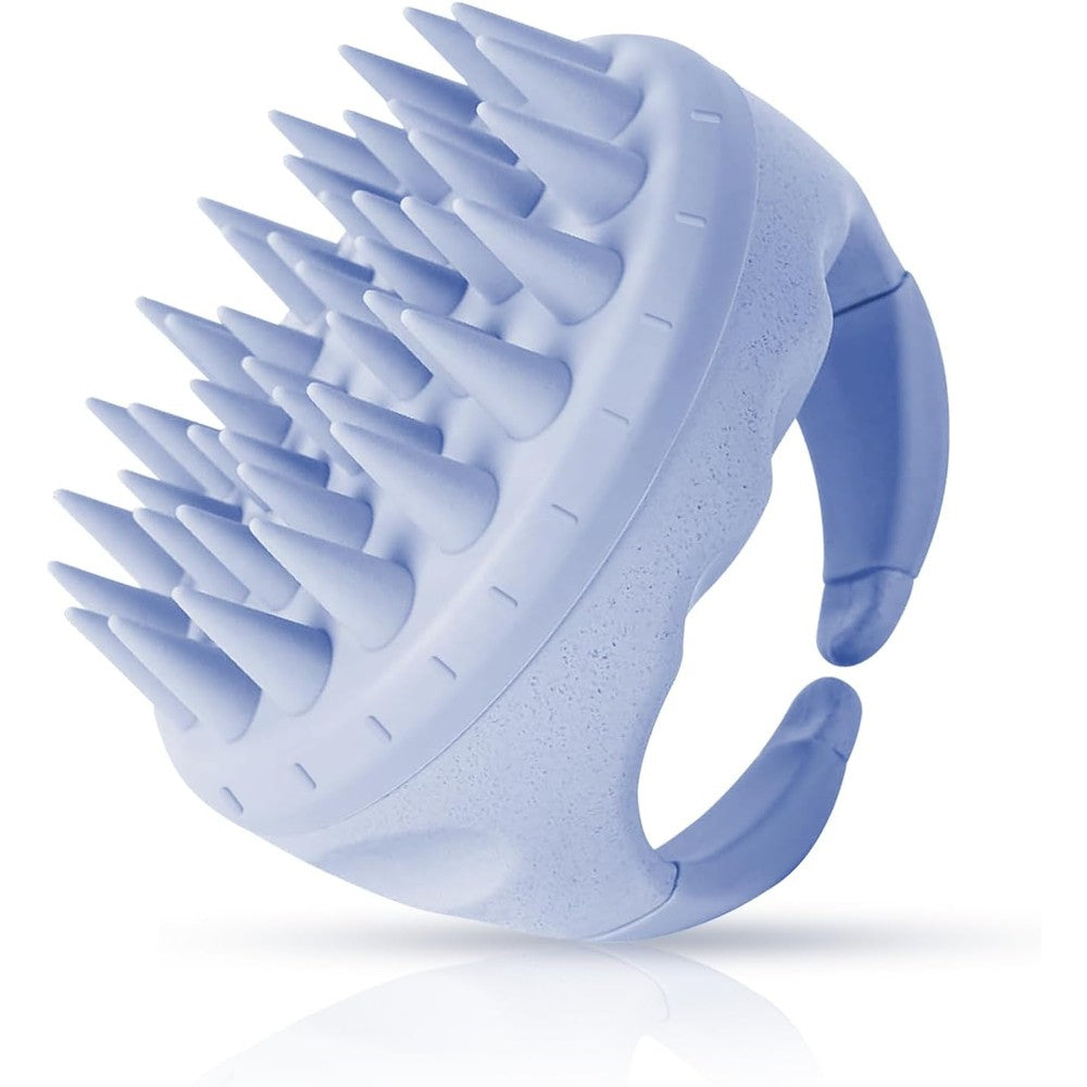 SetSail hair scalp massager shampoo brush front view showing soft silicone bristles for scalp exfoliation.
