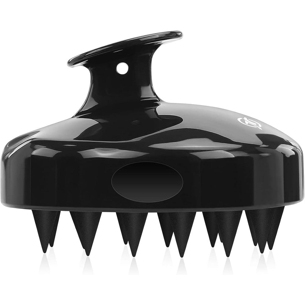 Freatech scalp scrubber shampoo brush front view in black