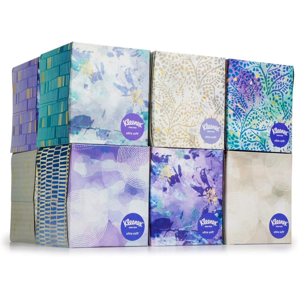 Kleenex Ultra Soft Facial Tissue 3-Ply Strength 85 Count Pack Of 12 Upright Cube Boxes Imported From USA