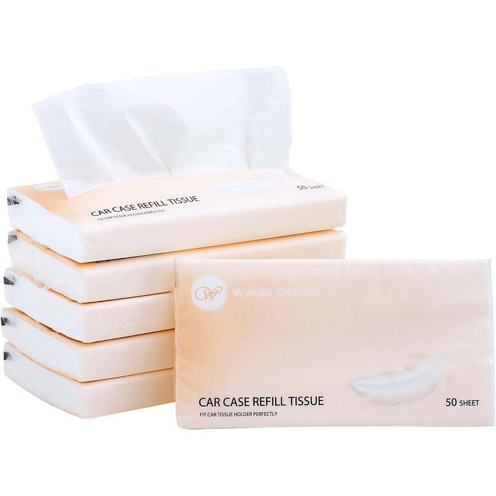Winoo Design Car Tissue Refills 300 sheets front view of refill packs.