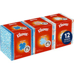 Kleenex Professional Anti-Viral Facial Tissue front view of three cube boxes.