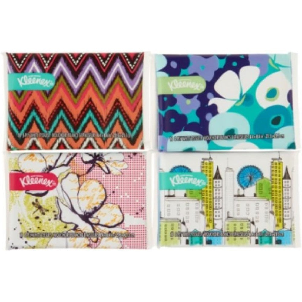 Kleenex Slim Pack Facial Tissue 10 count front view of travel size pocket pack.