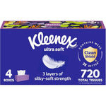 Kleenex Ultra Soft Facial Tissues 4 pack front view imported from USA