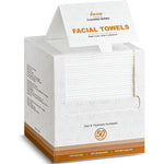 LUXU Disposable Face Towel 50 Count box front view for skincare.