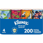 Kleenex Perfect Fit 4 pack canisters front view for car cup holders.
