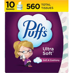 Puffs Ultra Soft Non-Lotion Tissues 10 cube pack front view