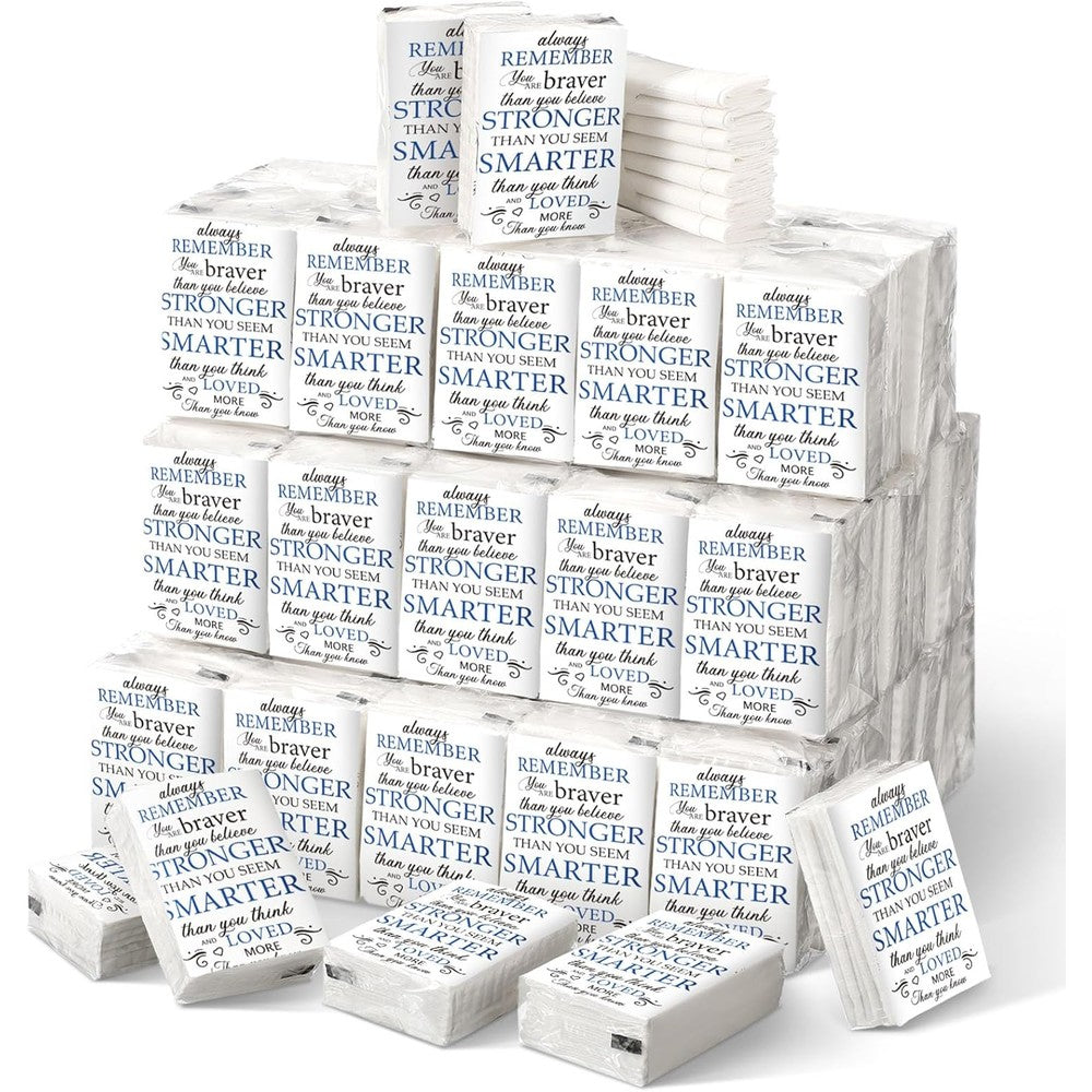 Geyee inspirational pocket tissue travel packs front view showing motivational quote packaging