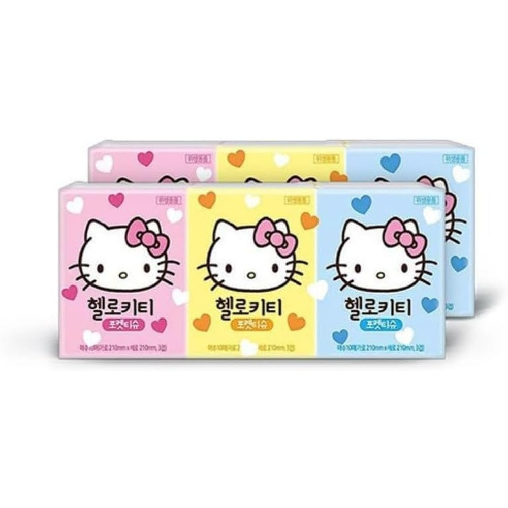 Kitchen by MSGlobal Cute Kitty Facial Pocket Tissues front view showing travel friendly packaging.