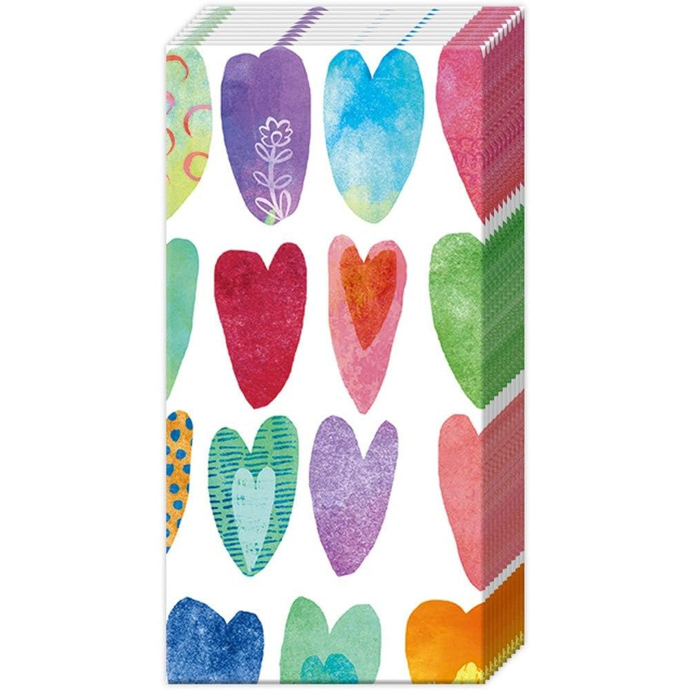 IHR Ideal Home Range Rainbow Hearts 4-ply pocket tissues pack front view