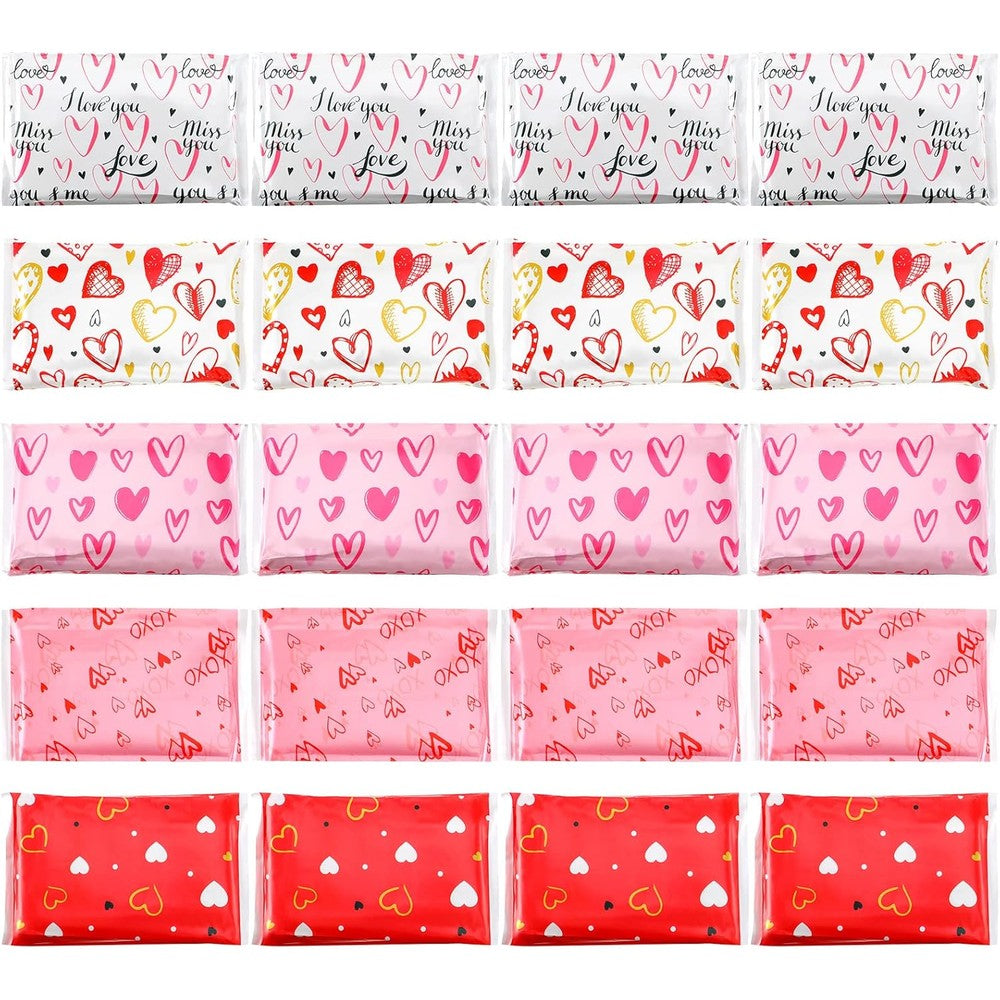 Teling Valentine Day Pocket Tissues twenty five pack front view showing romantic heart themed retail packaging.