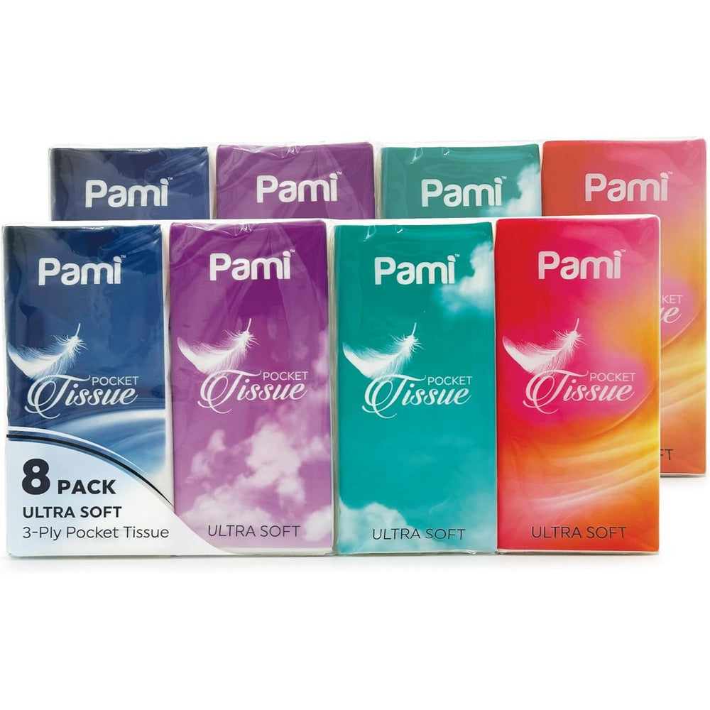 PAMI ultra soft pocket tissues front view of multi pack