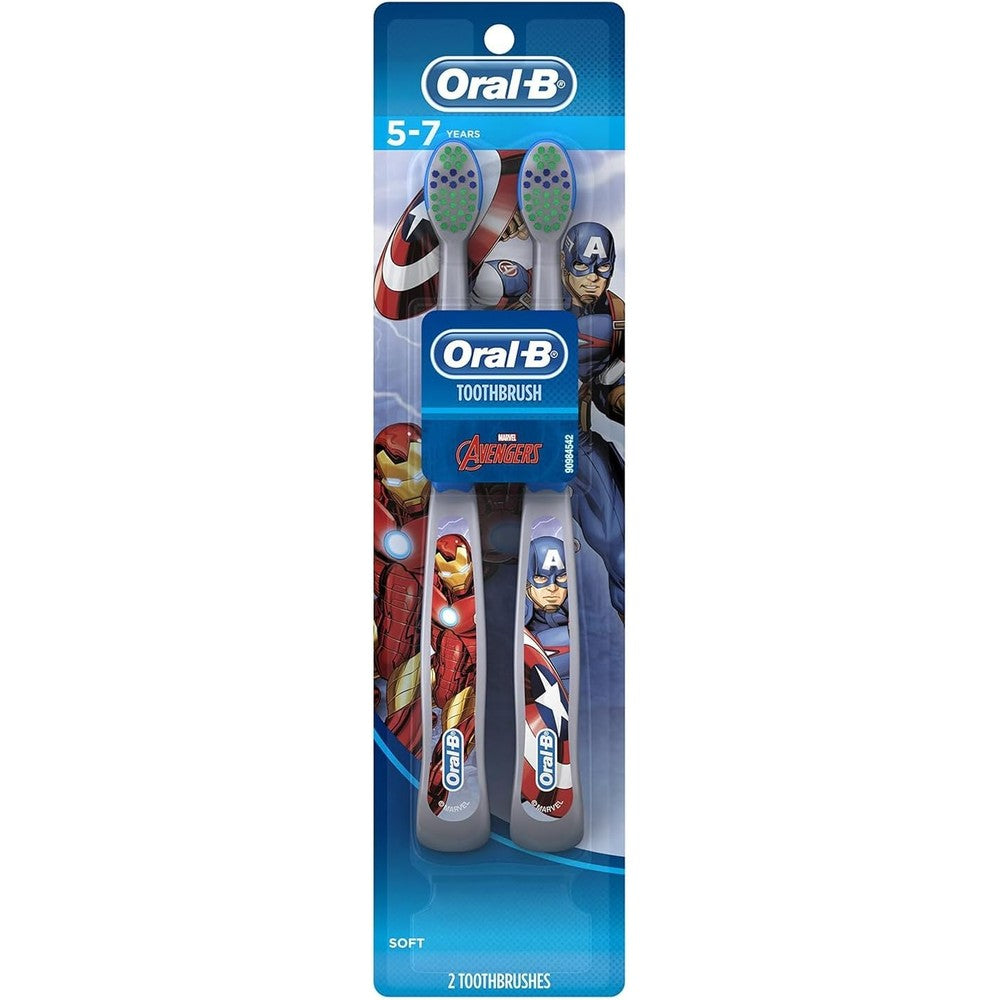 Oral-B Kids Spiderman Manual Toothbrush front view twin pack for children