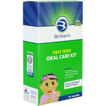 Brilliant First Teeth Oral Care Kit pink front view with toothbrush and gel