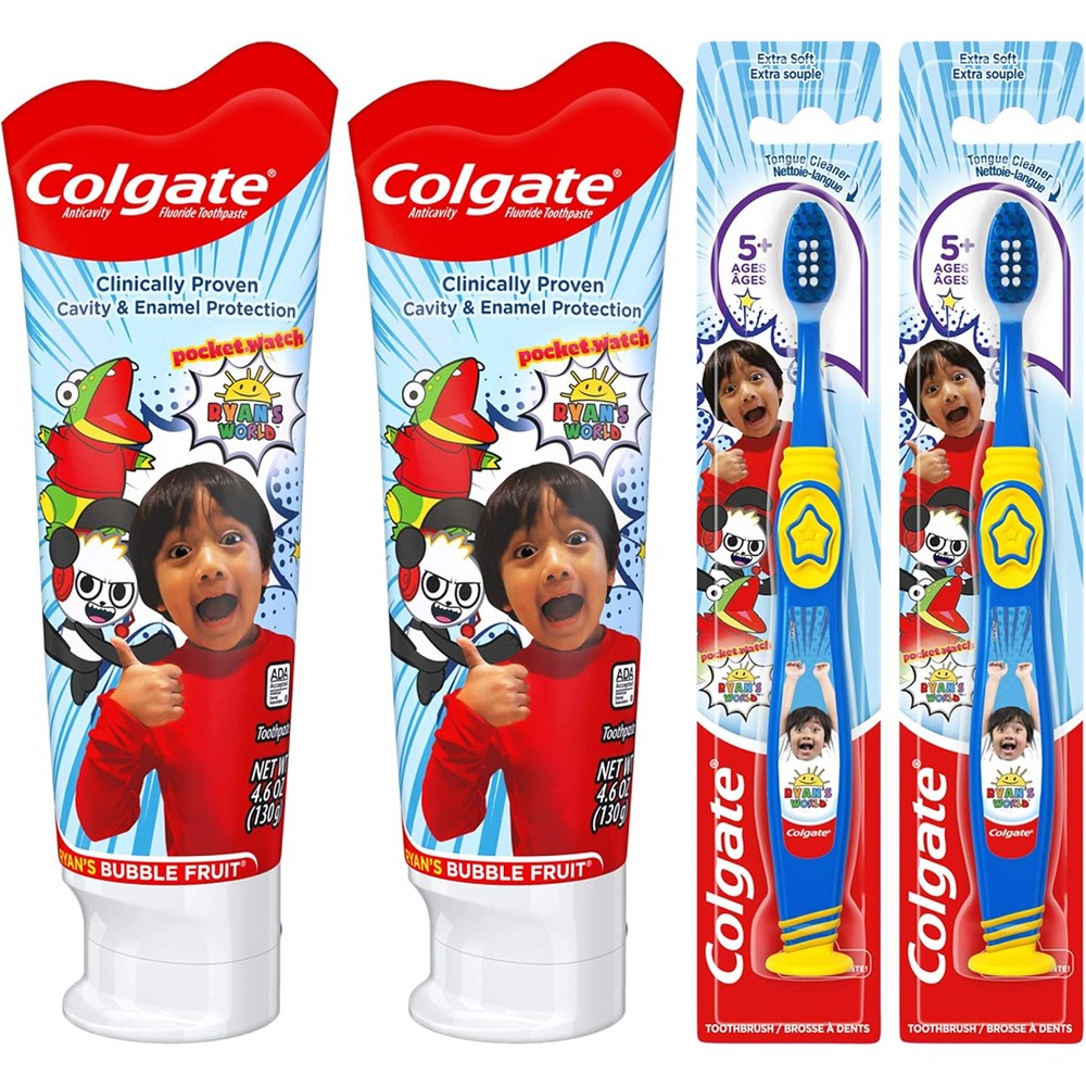 Colgate Kids Ryan's World Toothpaste and Toothbrush Set front view oral care kit