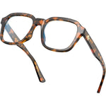 VISOONE Bennett oversized square blue light blocking glasses front view showing the tortoise shell frame pattern.
