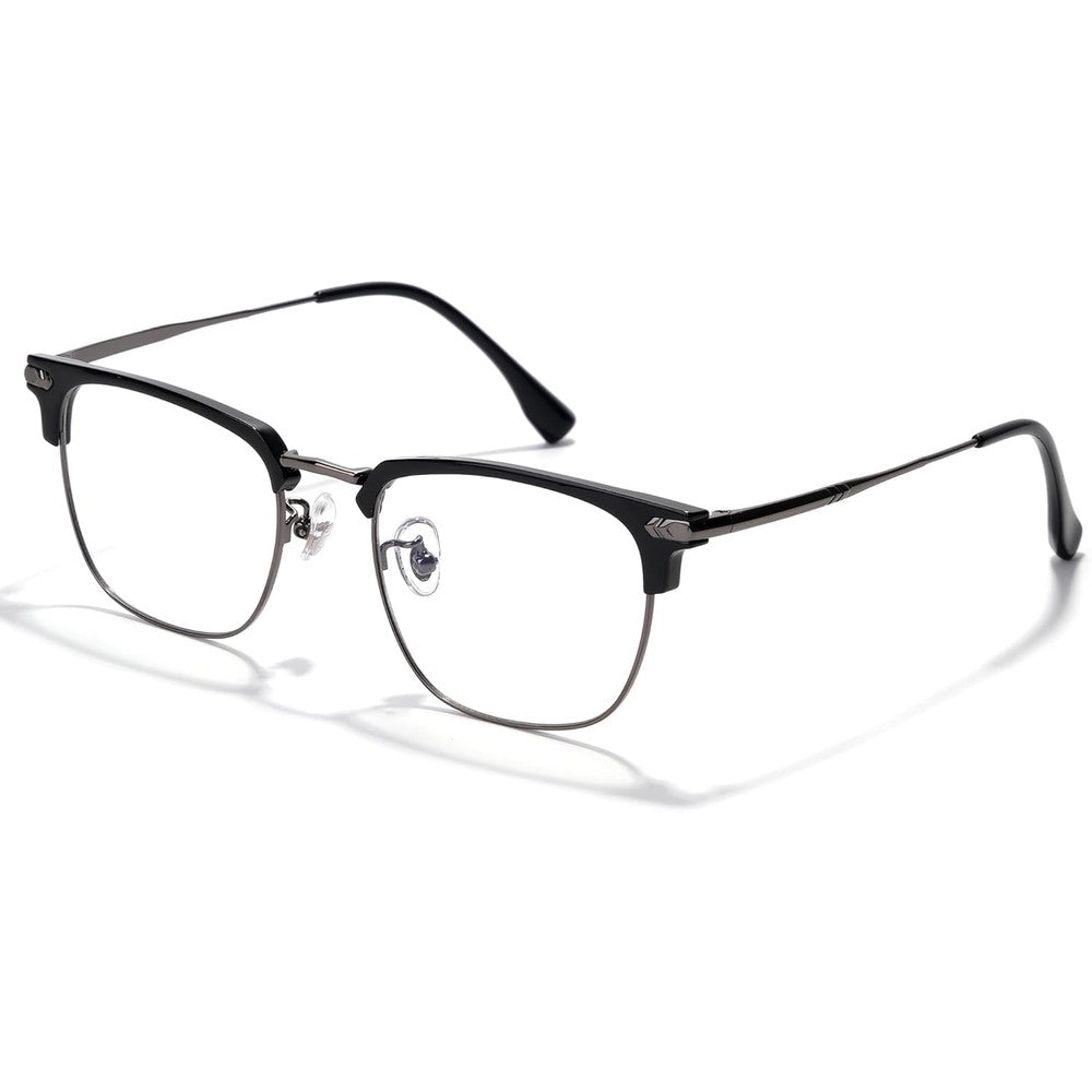 ZanyLen blue blocker glasses for men front view vintage browline gaming eyewear
