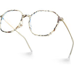 VISOONE RANE blue light blocking glasses front view showing the terrazzo tortoise square frame