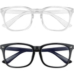 Yekepal blue light blocking glasses two pack front view clear square computer eyeglasses