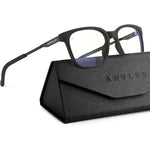 ANYLUV blue light glasses for men front view showing the stylish black frame design.