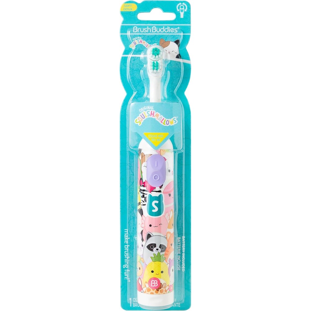 Brush Buddies Squishmallows Battery Powered Toothbrush front view for daily oral care.