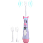 NELL&WELL kids electric toothbrush purple cat front view sonic cleaning