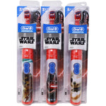 Oral-B Kids Star Wars Battery Toothbrush 3-pack front view for gentle children's dental care.