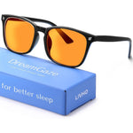 Livho DreamGaze blue light blocking glasses front view showing distinct orange lenses.