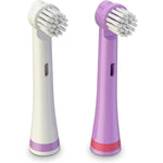 Brusheez electronic toothbrush replacement brush heads 2 pack front view showcasing Sparkle the Unicorn theme.