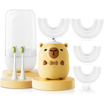 ELOTAME Kids Electric Toothbrush front view featuring the cartoon capybara design.
