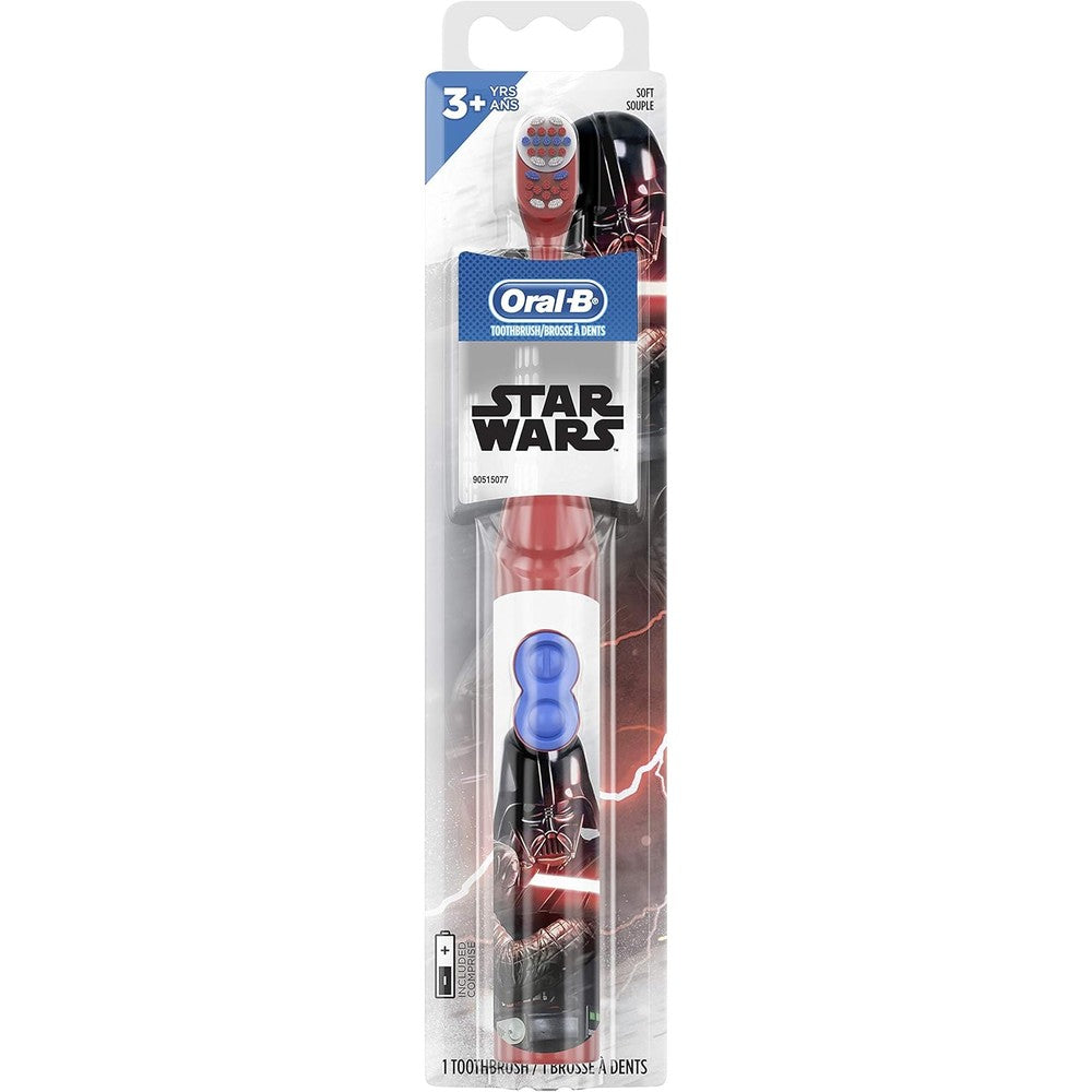 Oral-B Kids Star Wars Battery Toothbrush front view featuring Darth Vader character.