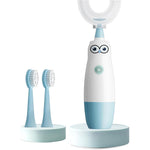 Hikid Kids Electric Toothbrush front view blue owl design for toddlers