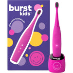 Burst Kids sonic electric toothbrush in pink front view showing easy grip handle
