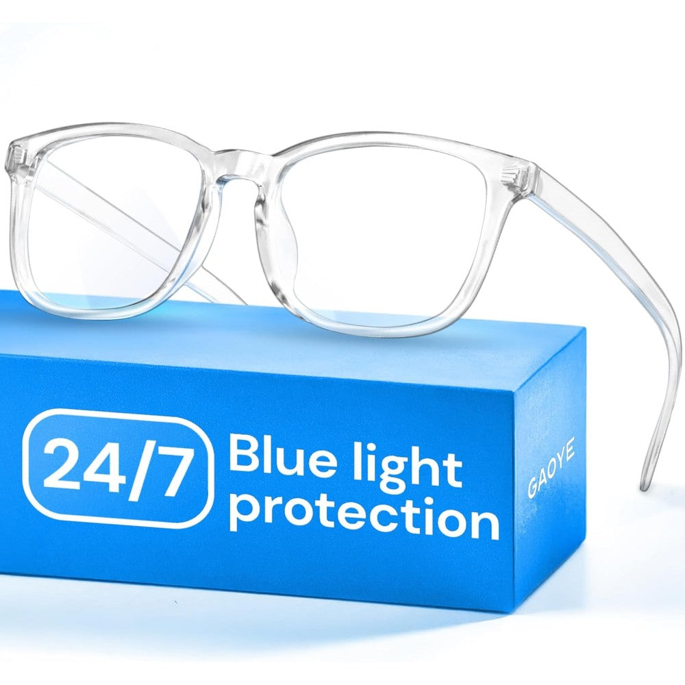Gaoye transparent blue light blocking glasses front view for computer screen protection.