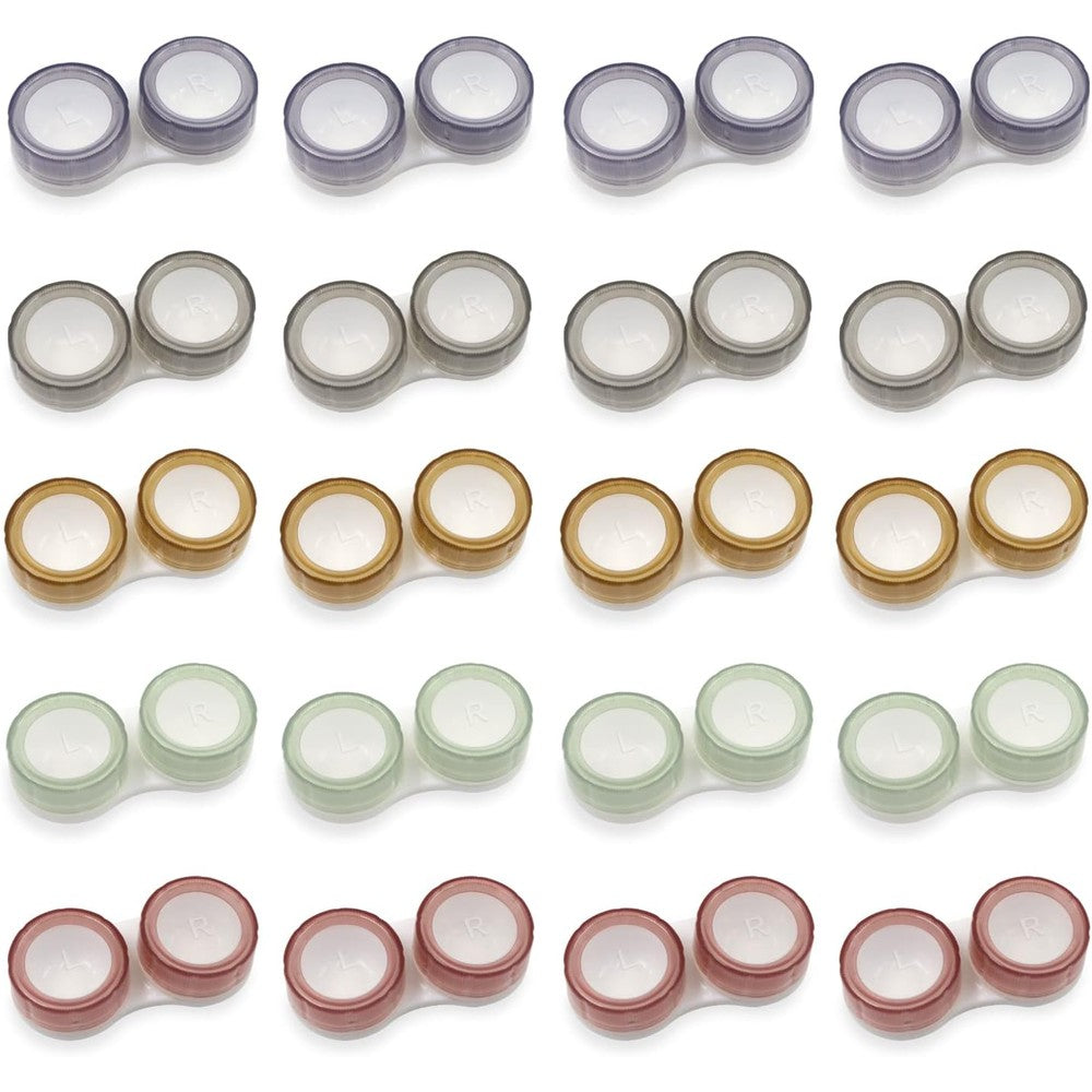 Modixun 20 pack clear contact lens cases front view