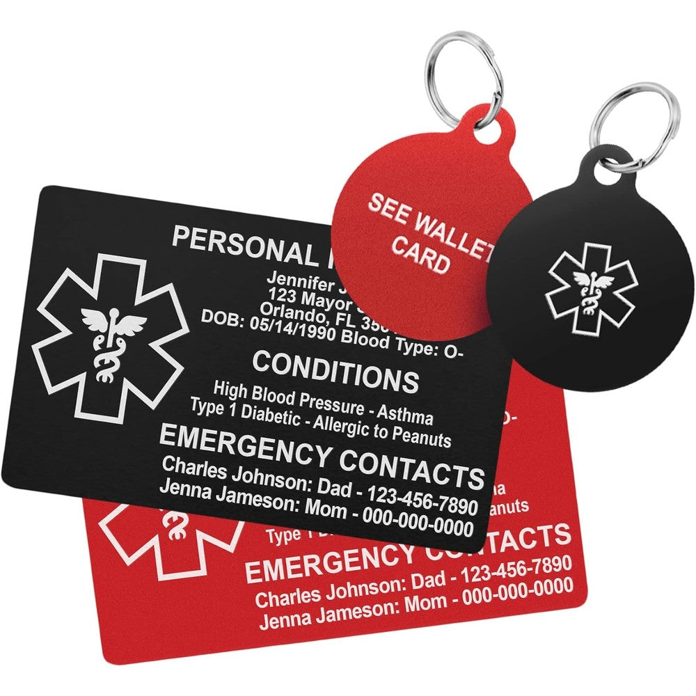 Mia Mia custom medical ID card front view