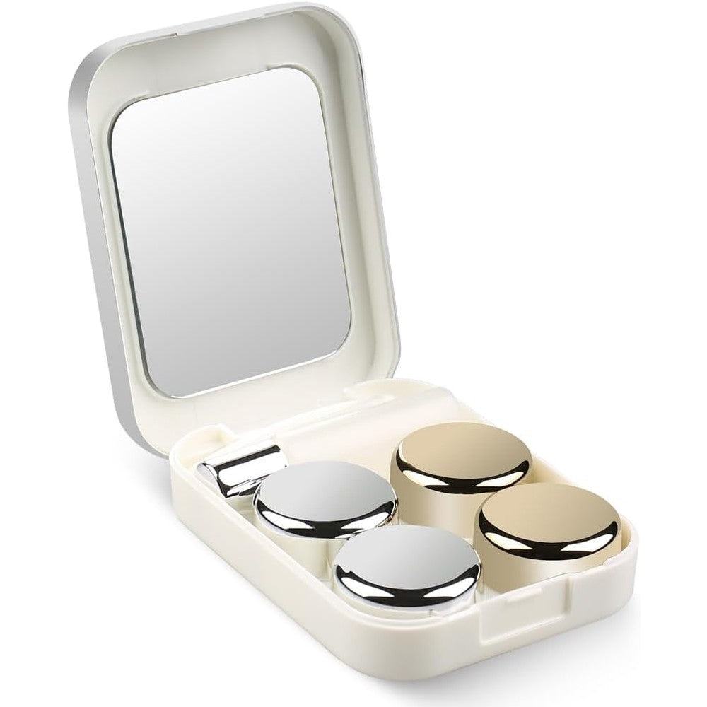 Mckgute contact lens travel case kit front view showing mirror and tools