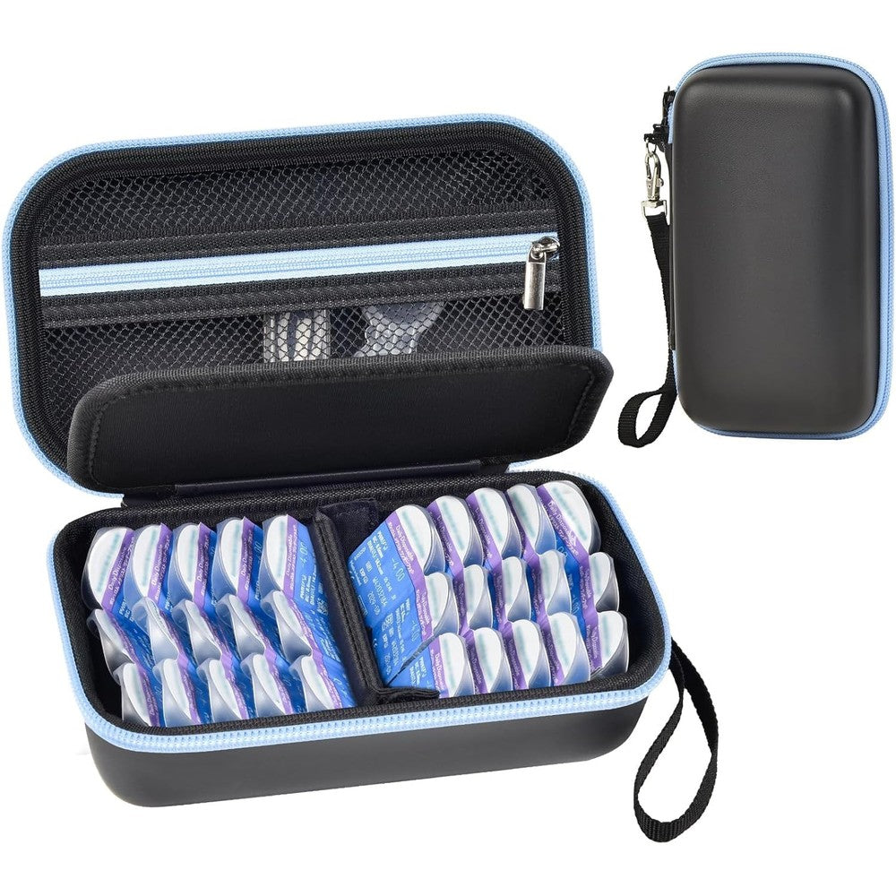 GWCASE daily contact lens storage case black front view