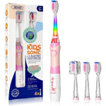 SEAGO Kids Electric Toothbrush Pink SG-977 front view showing giraffe design.