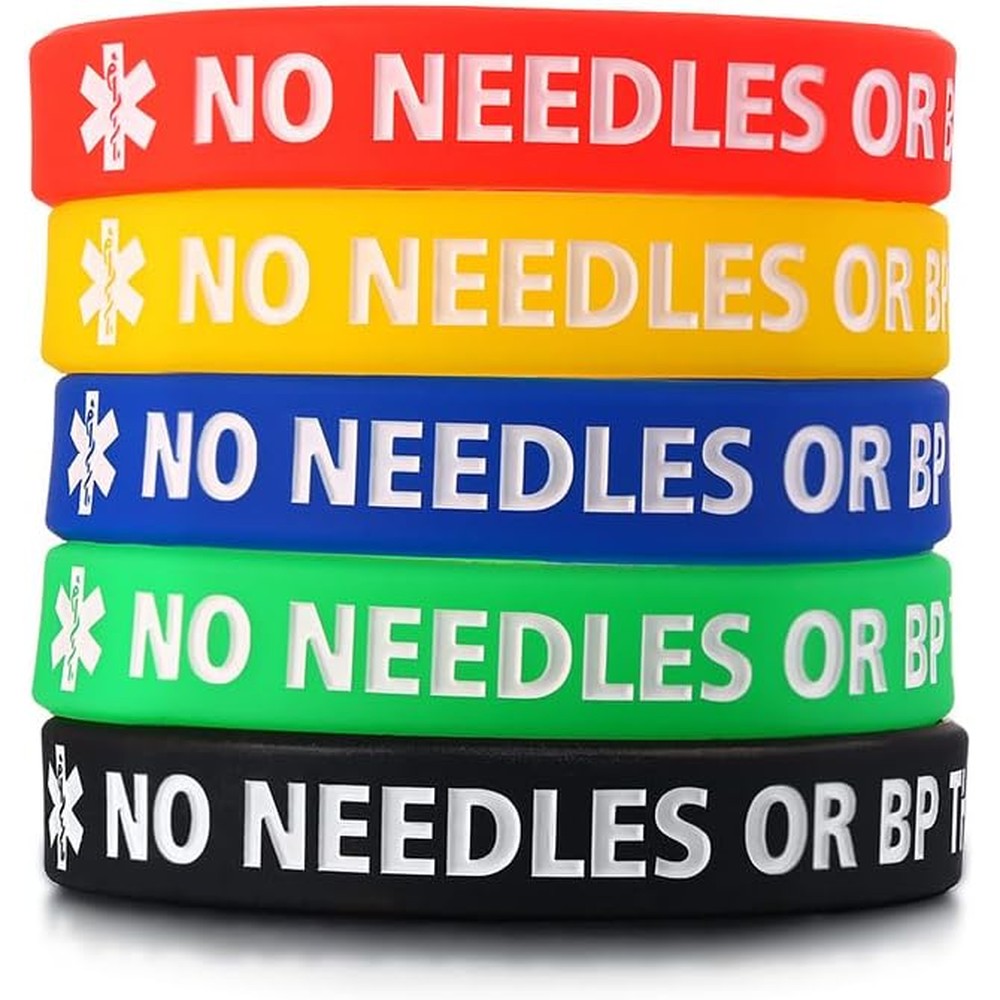 XUANPAI silicone medical emergency alert ID bracelets five pack front view showing multiple colors