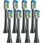 Zrksgbvyct replacement toothbrush heads 8 pack front view showing black handles.