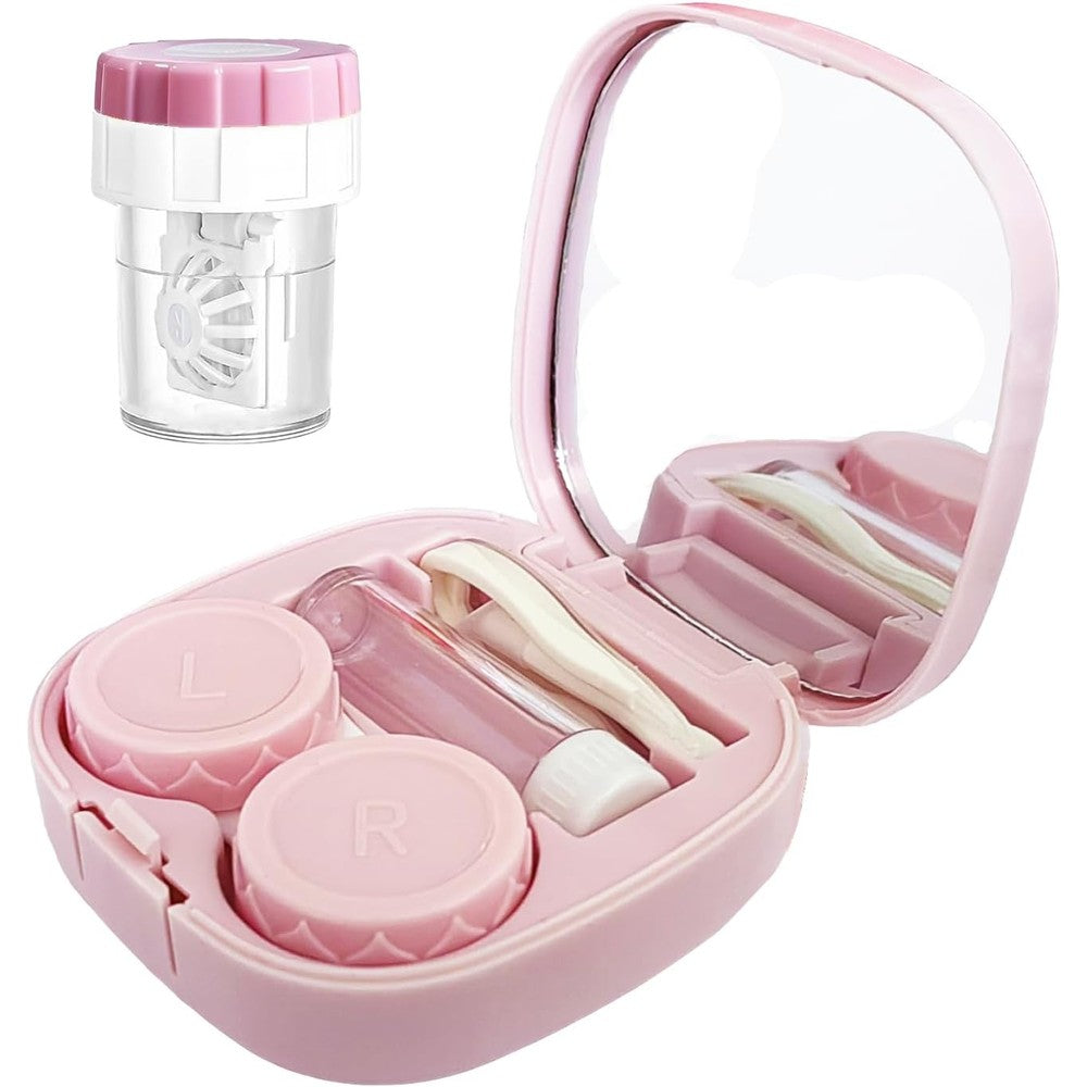 Cadeved contact lens case kit in pink front view