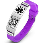 Theluckytag medical alert ID bracelet front view showing scannable QR code.