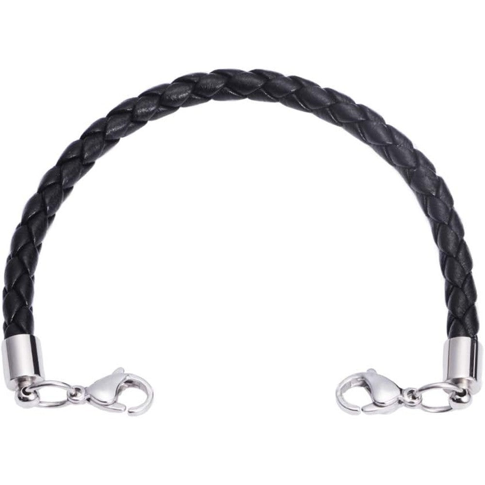 LinnaLove stainless steel interchangeable medical alert bracelet chain front view showing dual lobster clasps