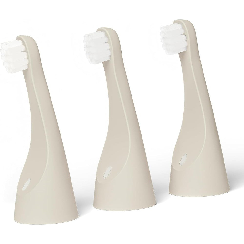 MYQEN Numi Kids Replacement Toothbrush Heads front view 3-pack for toddlers.