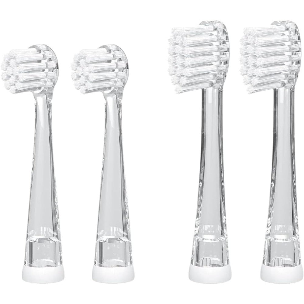 Generic Kids Electric Toothbrush Replacement Heads 4-Pack front view with soft white bristles.