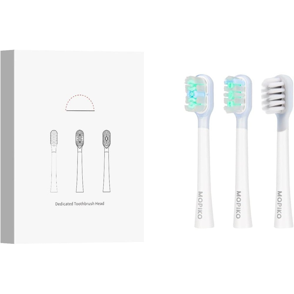Oral-B K12 Electric Toothbrush Replacement Brush Heads 3 Count front view showing white bristles.