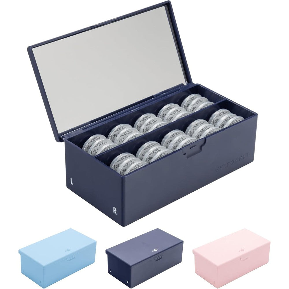 Eyepocket daily contact lens travel case navy front view