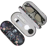 FlyingMage 2 in 1 black skull eyeglasses and contact lens case front view